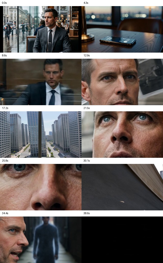 Daniel — contact sheet: אותה דמות לאורך שוטים, לוקיישנים ותאורה שונים